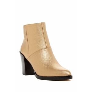 Derek Lam 10 Crosby Raine Metallic Gold Leather Boots Bootie NIB $395